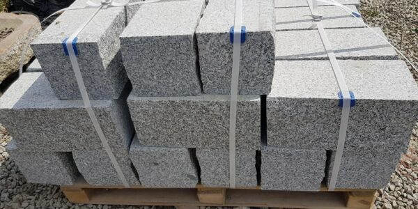 Mauerstein Granit Naturstein hellgrau 40x7,5x20 cm gesägt Trockenmauer 15,5 €/St 