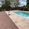 Pool mit Terrassenplatten Travertin Noce